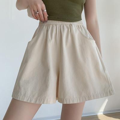 Рабочие шорты для женщин, летние, тонкие, с высокой талией, свисающие, для маленьких людей, повседневные, свободные, узкие, трапециевидные, широкие, с пятью точками