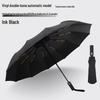 Компактный зонт с черным логотипом, автоматическое открытие/закрытие, защита от УФ-лучей, для мужчин и женщин - двойного назначения для дождя или солнца
