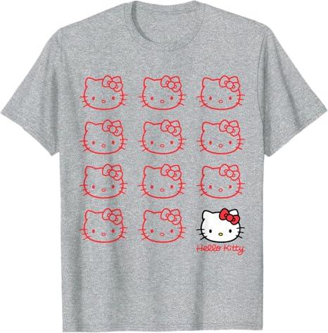 Sanrio 2026 Лето Комикс Форма Хелло Китти Изображение 100% Хлопок Повседневная Футболка Взрослый Дети Родитель-Ребенок Топ Домашняя Одежда Y2k