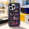 Винтажный книжный стеллаж S-Skull для iPhone 11,12,13,14,15,16,17,Pro,Max,Plus,E,Air,Mini, Чехол для телефона IMD Матовый черный