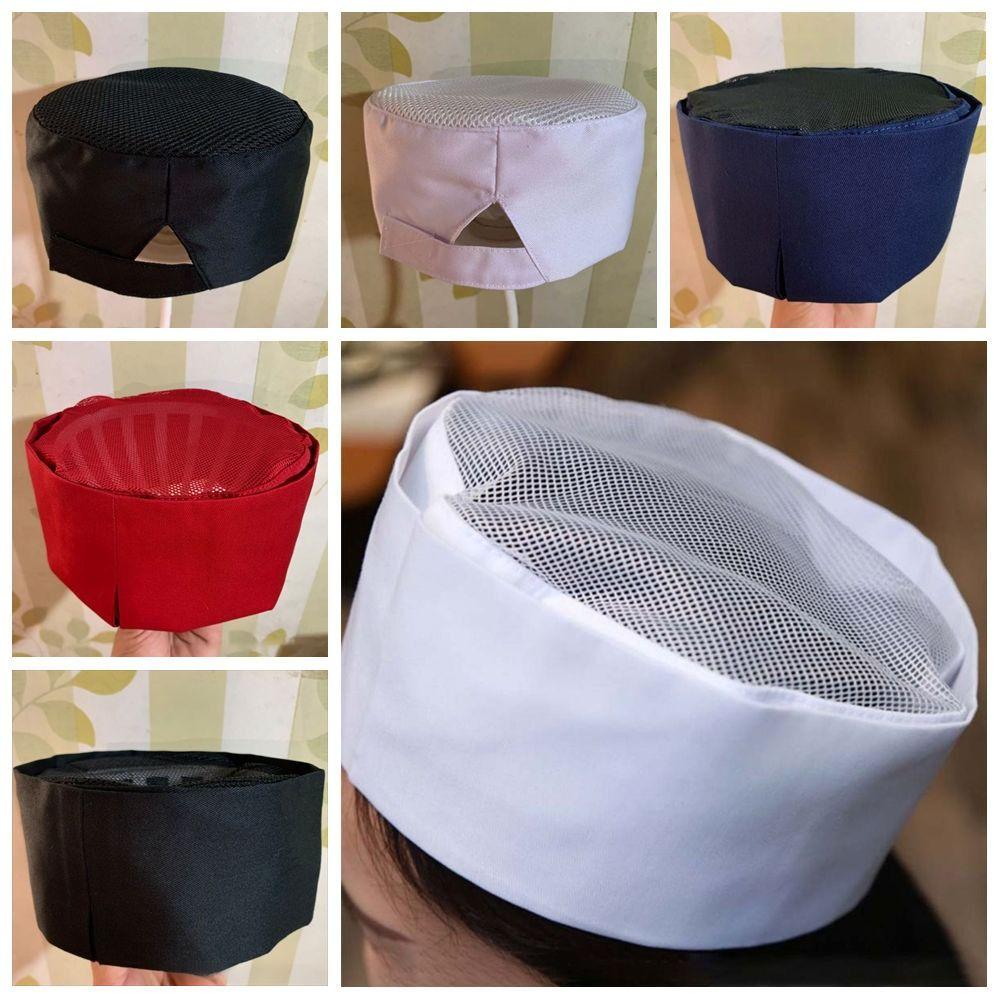 Mesh Chef Flat Top Caps Wear Resistant Head Circumference Working Caps Chef Hat Bakery