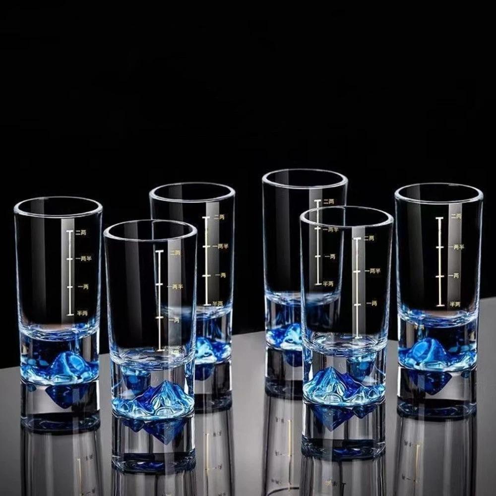 6 PCS/SET Thickened Cup Base Spirits Cup With Scales Vodka Cup Drink Cup Liquor Glass Banquet