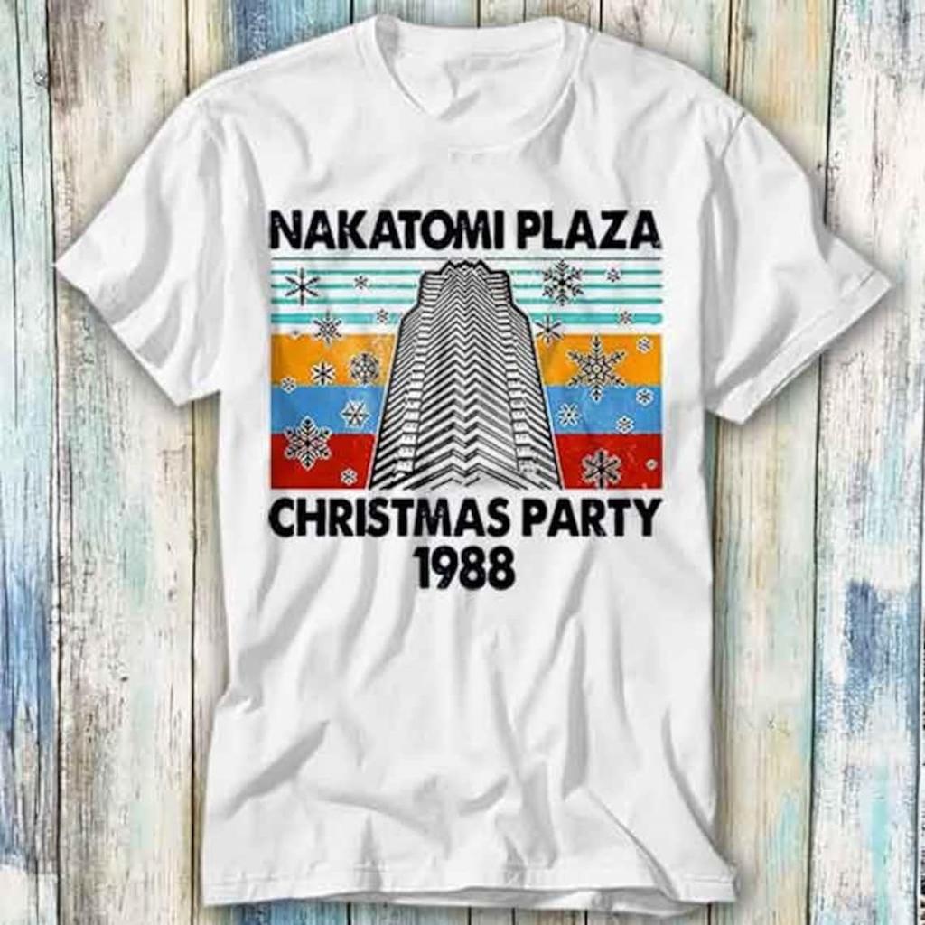Nakatomi Plaza 1988 Christmas Party Retro Die Movie Bruce T Shirt Mens Womens Tees Top