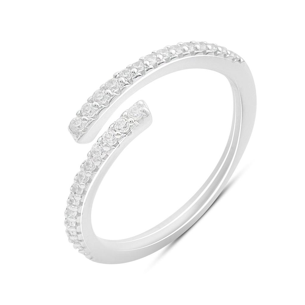 Серебряное кольцо с фианитами, вес изделия 2,02 гр (2192794)