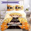 3pcs Agatsuma Zenitsu Design Cover Set - HD Printed Bedding with 1 Cover and 2 Pillowcases - Perfect for Home and Dorm Decor