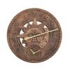 11.8inch Wall Clock Waterproof with Temperature Display Sun Decorative Indoor Outdoor Silent Round