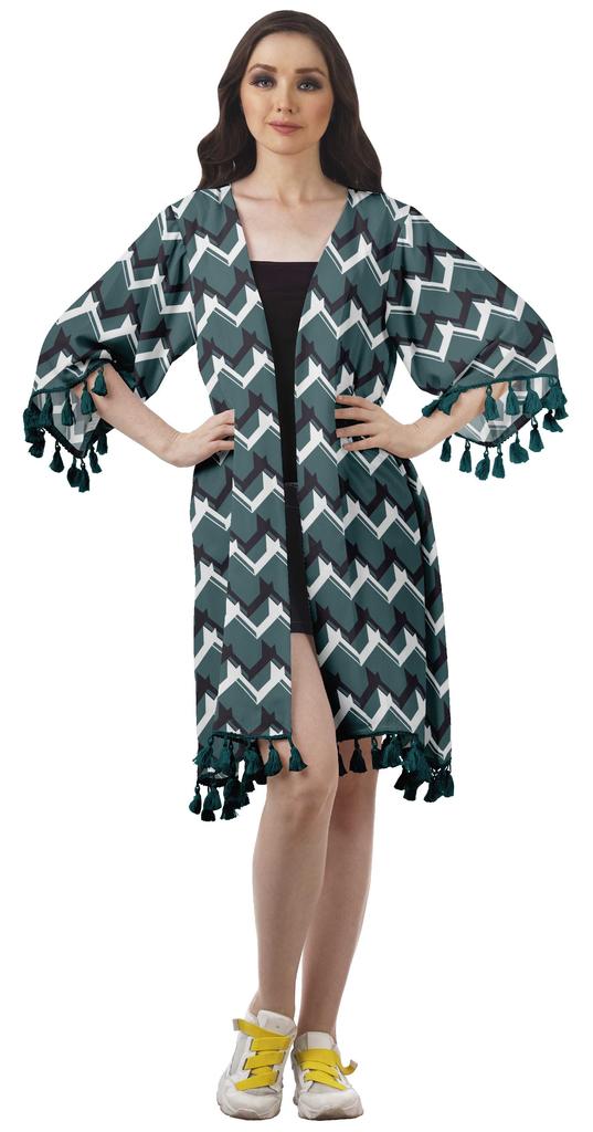 Moomaya Пляжная накидка из жоржета с открытыми плечами и принтом 3-4