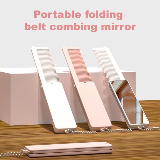 Folding Comb Mirror with High-Definition Glass 2 In 1 Portable Compact Design Portable Grooming