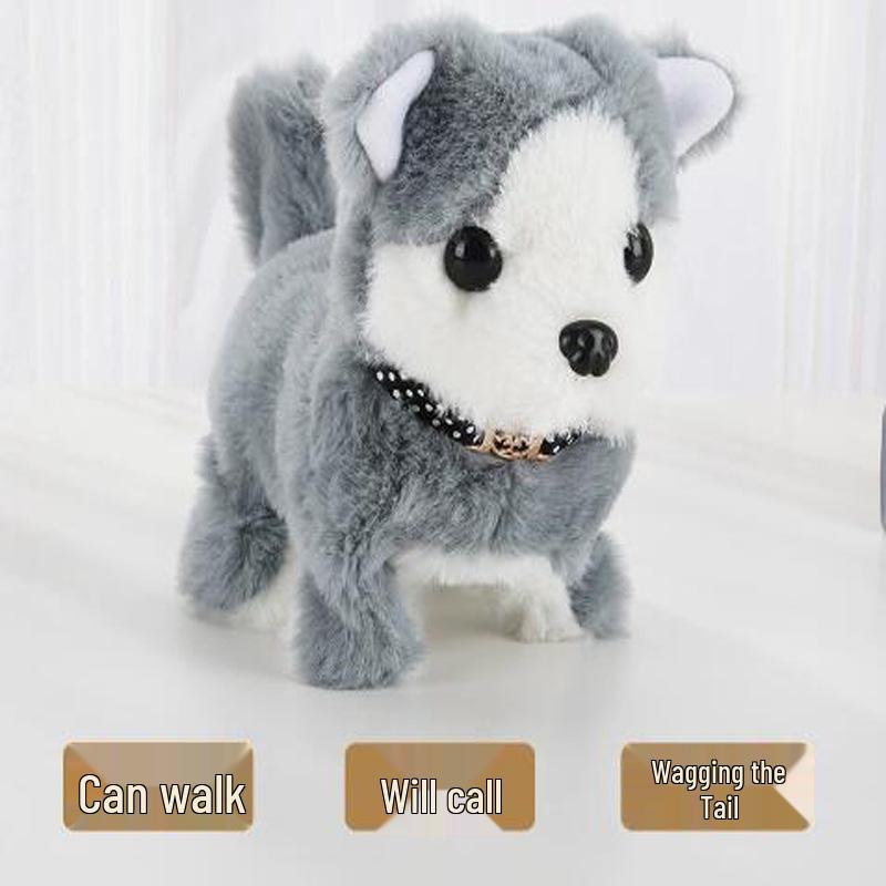 Interactive Walking & Barking Plush Puppy Robot Toy