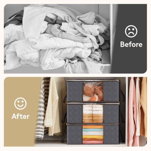 Lifewit Clothes Storage Bags, Foldable Storage Cases, Closet Organizers, Bedding Storage Bags, Clothes Storage, Reinforced Handles, Durable Fabric, Wi