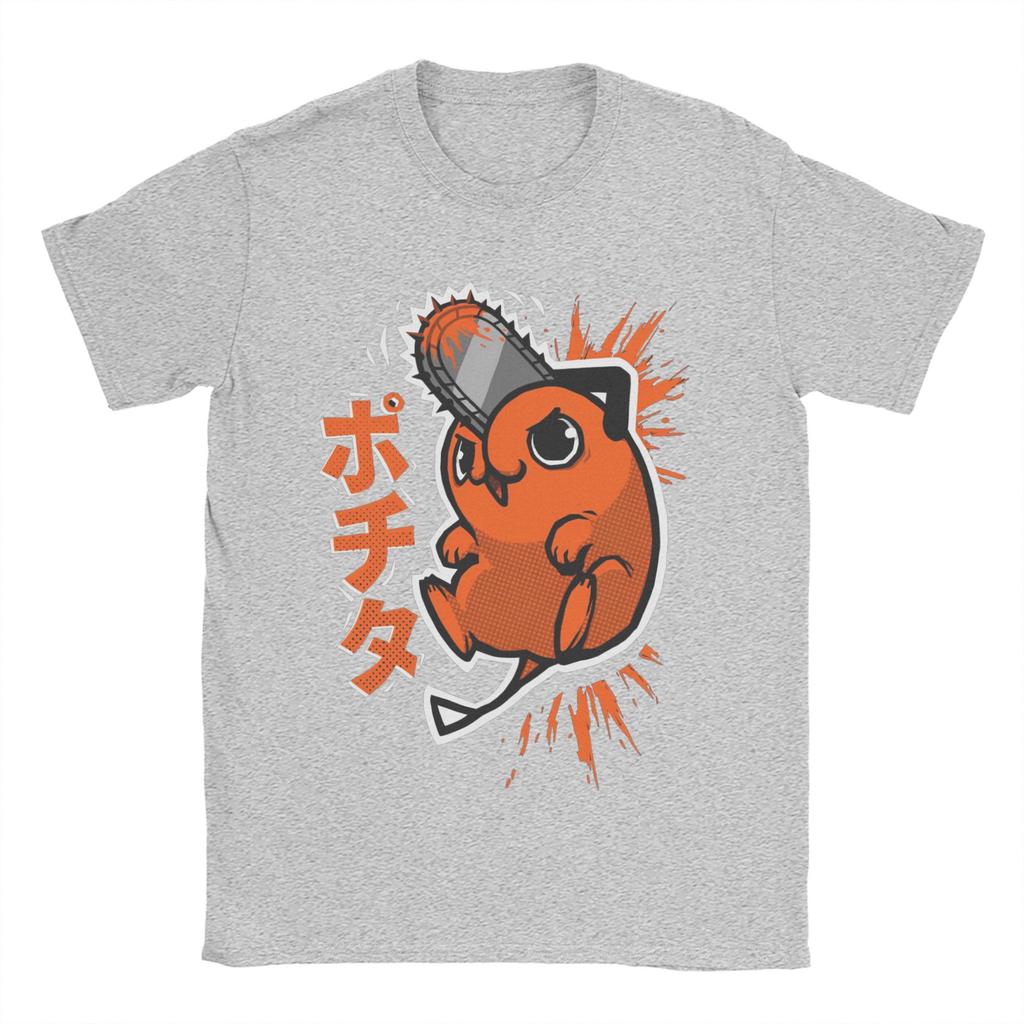 Футболка с изображением человека с бензопилой pochita, летние хлопковые футболки для пар, модная крутая футболка с принтом, короткий рукав, ретро-топы Y2K