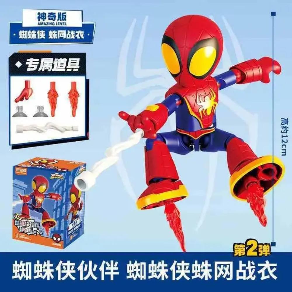Игрушки-конструкторы Marvel Человек-Паук 12 см Железный Человек Питер Паркер Майлз Моралес Паучиха Гвен Фигурка-конструктор