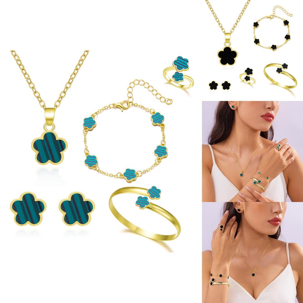Floral Petals Jewelry Set For Women With Alloy And Plate Material Perfect For Gift Occasions