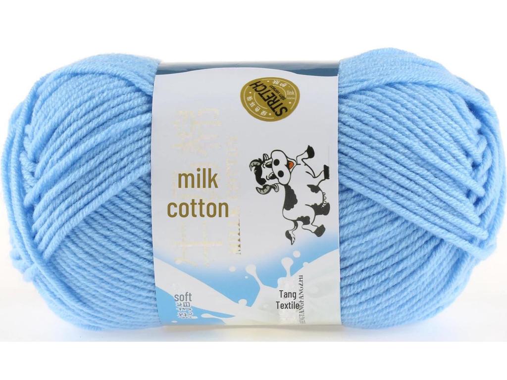 Комплект из 5 нитей детской шерстяной шапки и шарфа из молочной хлопковой пряжи средней толщины, ручная работа