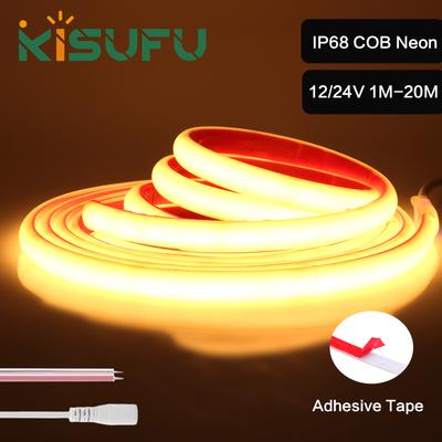 IP68 Waterproof COB LED Neon Strip 12V 24V 320 LEDs/M Flexible Self Adhesive Light for Pool Garden Home Decor 3000K 4500K 6000K
