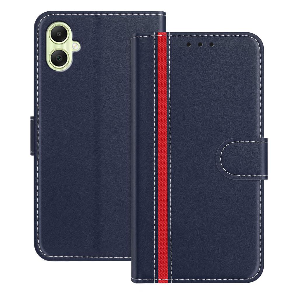 For Samsung Galaxy A05 4G Phone Cases Wallet Stand Color Splicing Leather Cover with Magnetic Clasp