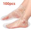 100pcs Transparent PE Foot Bags - Disposable Detox SPA Covers, Infection Prevention, Moisturizing Sleeves for Foot & Hand Care