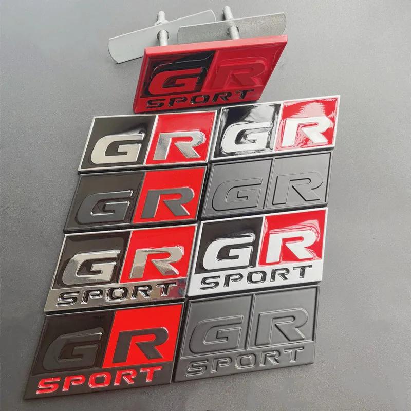 3D Metal GR Logo Car Front Grill Emblem Trunk Badge For Toyota Yaris CH R RTF6 RAV4 Corolla Revo Hilux GR Sport Sticker Accessories