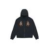 New Year Series Double Tiger Pattern Zip Hoodie Men Tops Black GG0767