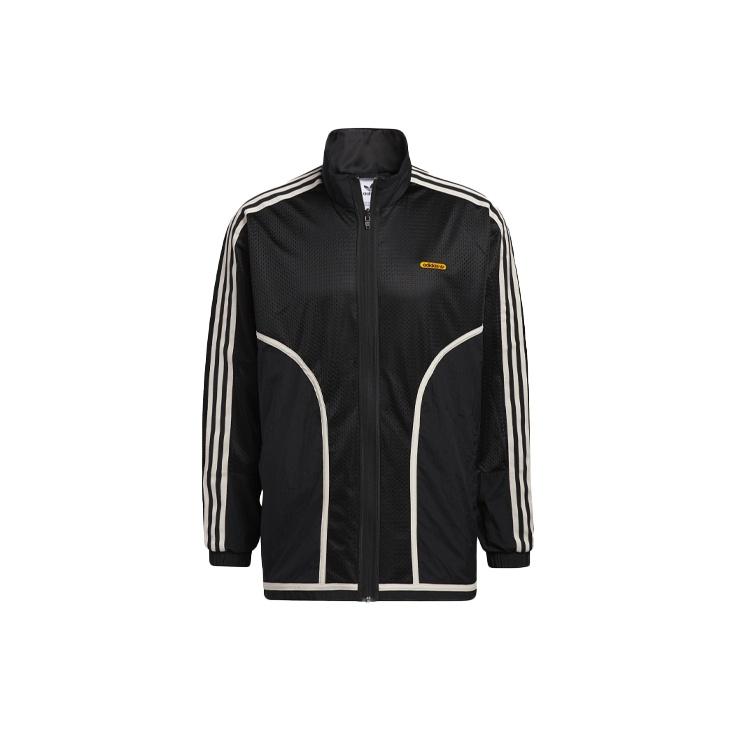 adidas Оригинальная двусторонняя повседневная спортивная куртка на молнии с воротником-стойкой, мужские куртки черного цвета GN3816