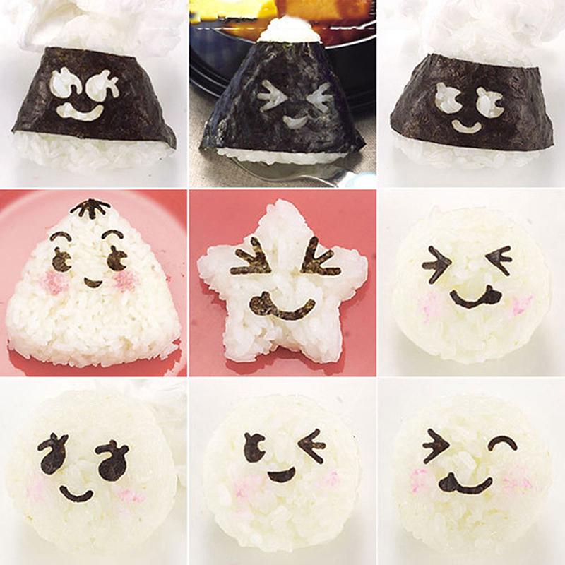 Мультфильм рисовые шарики формы Diy улыбающееся лицо форма резак для морских водорослей Бенто суши инструменты