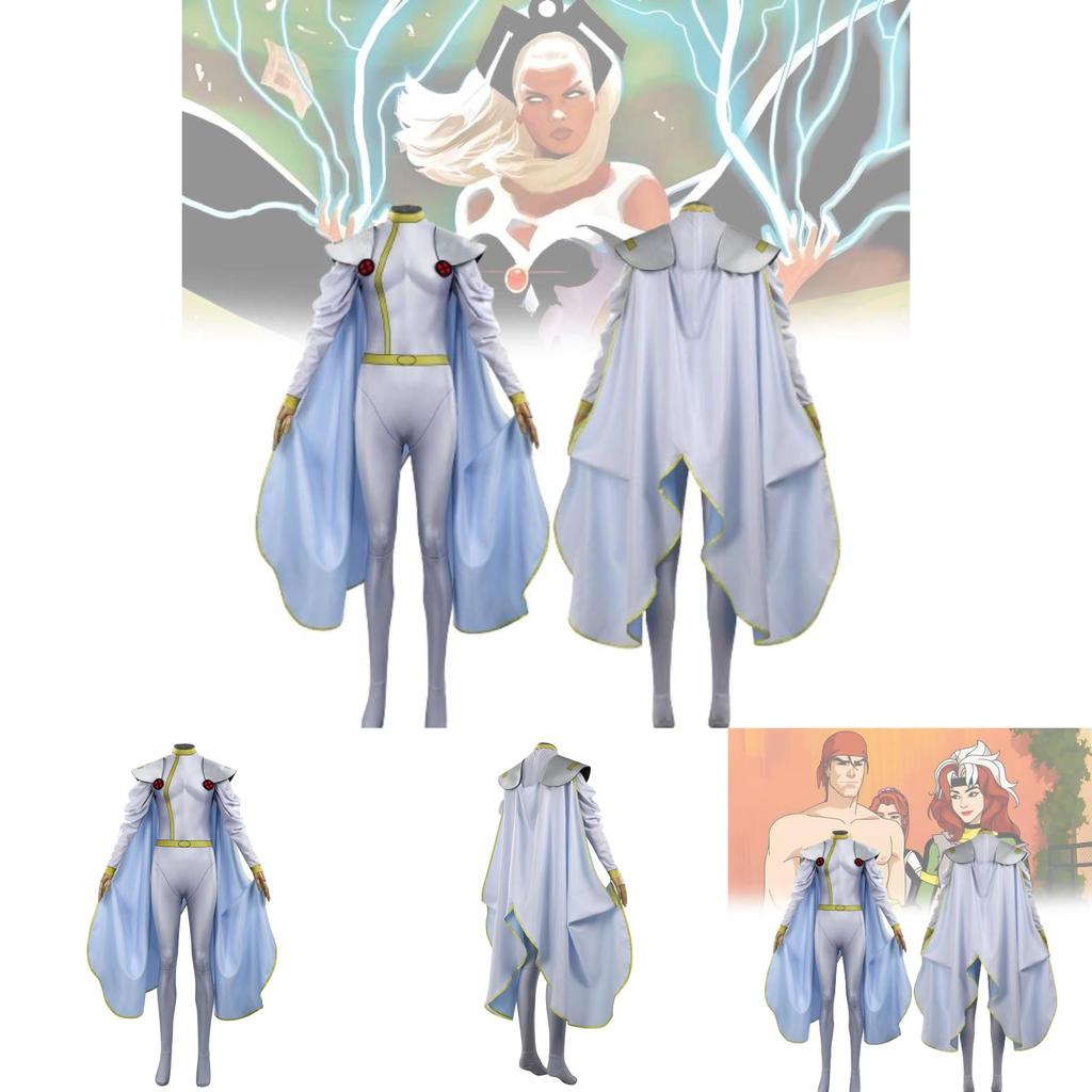 Костюм для косплея Шторм из Людей Икс 97, полный комплект, унисекс, фэнтези, уличная одежда, смесь полиэстера