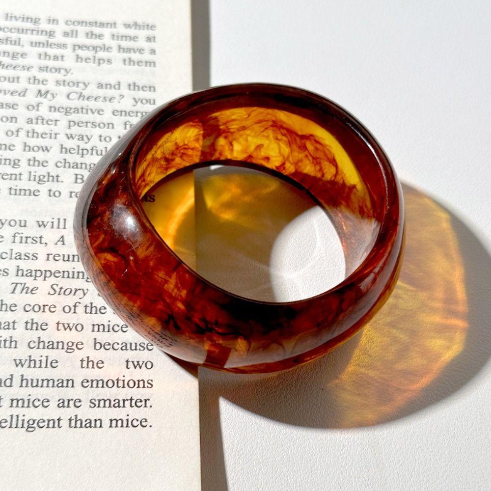 Irregular Resin Bangles Bohemian Retro Hand Ring Creative Chunky Bracelets  Girls