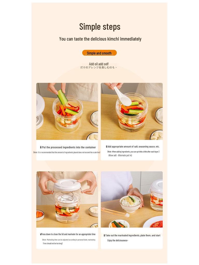 Герметичная пластиковая банка для солений - Контейнер для кимчи и овощей пищевого класса