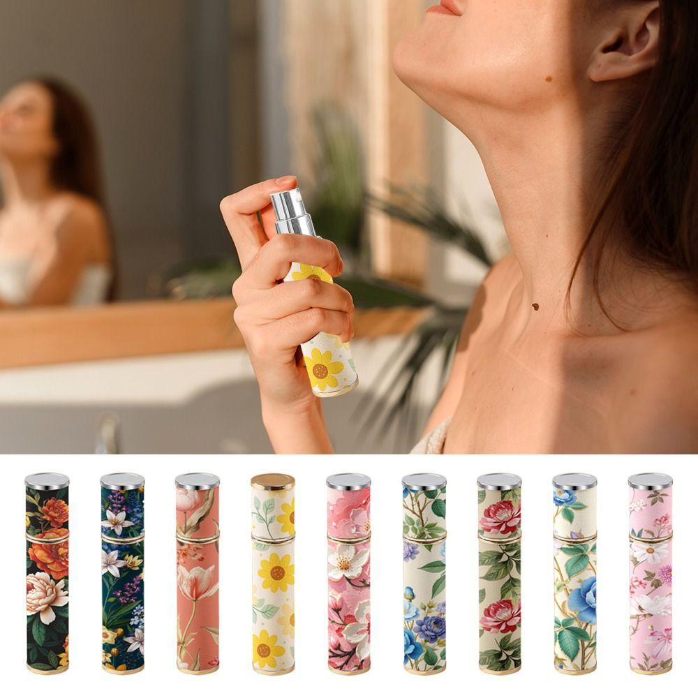 Пульверизатор из ПУ кожи, Флакон-атомайзер для цветочных духов, Контейнер для аромата с ультрадисперсным распылением, Для путешествий