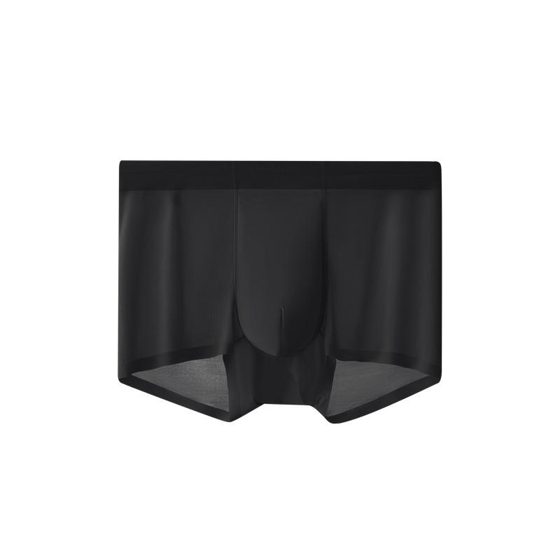 Men's Cool Ice Silk Mid-Waist Seamless Underwear - Breathable, High Elasticity, Antibacterial, Thin Design