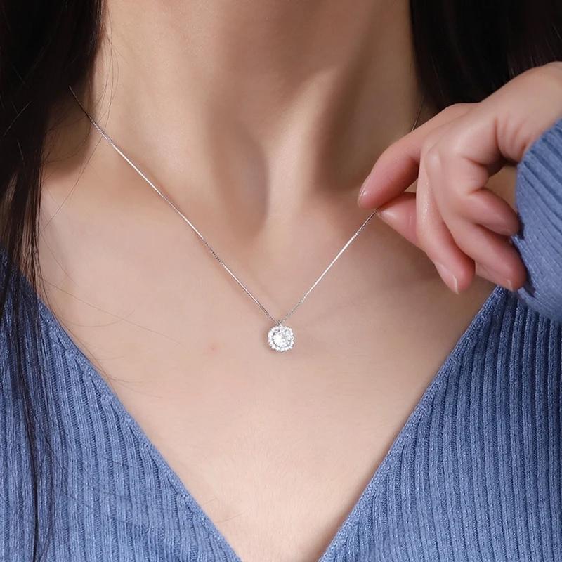 Маленький квадратный циркониевый кулон, модное простое женское роскошное элегантное блестящее ожерелье с цепочкой на ключицы, ювелирные изделия, подарки для вечеринок, аксессуары