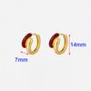 Real 925 Silver Red Drip Glaze Gold Hoop Earrings For Women Trendy Fine Jewelry Niche Advanced Accessories