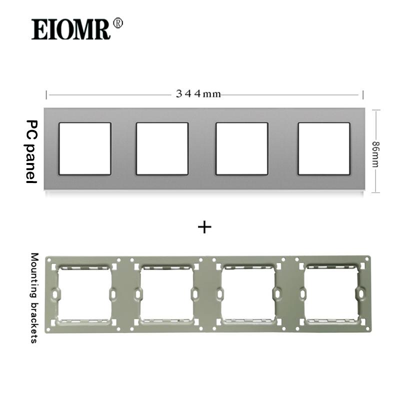 EIOMR A6 Series Grey Flame Retardant PC Panel Wall Switch EU Socket HDMI-compatible USB Type-C 2.1A Charger TV RJ45 Module DIY