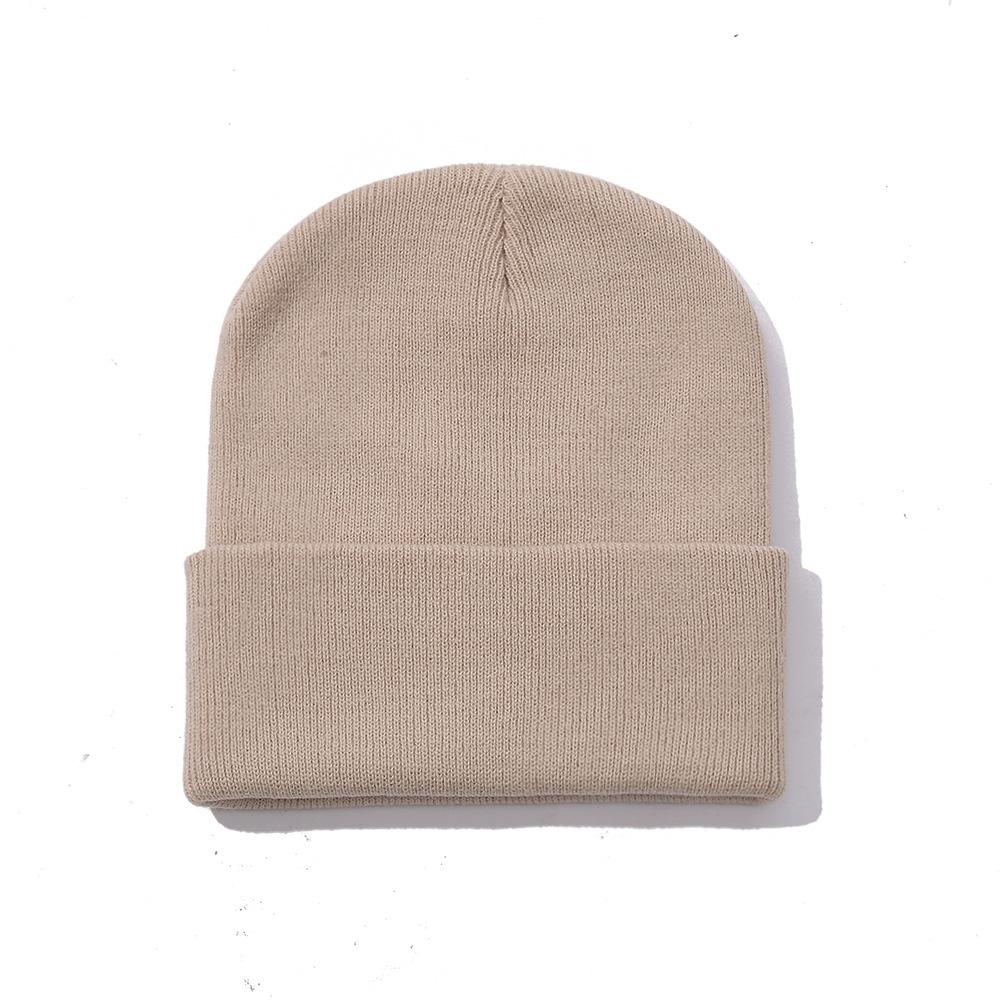 Doudou hat autumn and winter thermal hat solid color light plate double layer knitted cold hat wool fluorescent hat street