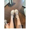 Cowhide Version~ Ruth Leather Big Head Single Shoes Women's Versatile Platform Muffin Velcro Mary Jane White Shoes
