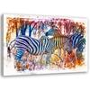 Печать на холсте Две разноцветные зебры