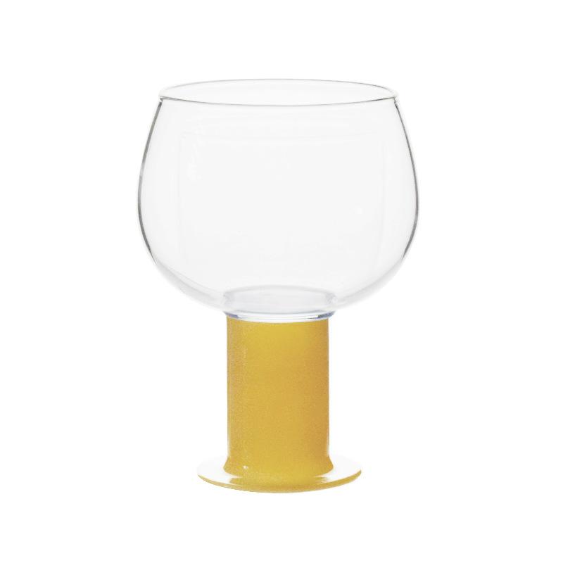 Cute Colored Glass Mug Transparent GLass Cups Cocktail Brandy Wine Glass Domestic Coffee Milk Juice Glasses
