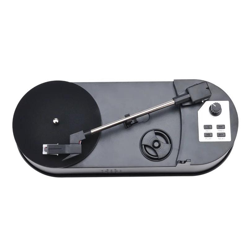 Мини-проигрыватель виниловых пластинок, проигрыватель с USB-преобразованием в MP3, двухскоростной, 33/45 об/мин