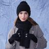 Winter Velvet Warm Hat Scarf Suit Women's Knitted Hat Coldproof Earmuffs Head Wool Hat