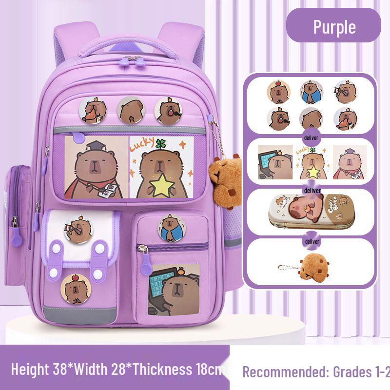 Легкий детский рюкзак с защитой позвоночника для 1-6 классов, большой вместимости, идеально подходит для мальчиков и девочек.