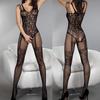 Ladies Lace Fishnet Stocking Sexy Hollow Catsuit Open Crotch Stockings Lingerie Bodysuit