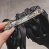 Французская черная атласная лента-бантик для волос для женщин