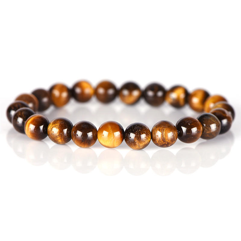 Natural Tiger Eye Stone Lucky Bless Beads Men Woman Jewelry Bracelet Bangle Chic