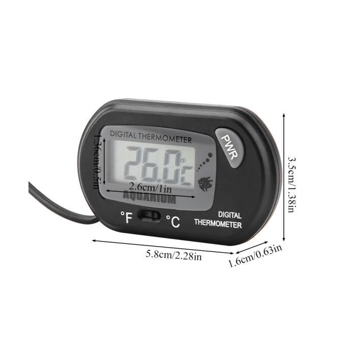 VGEBY Thermomètre digital Thermomètre Numérique de Compteur de Température de Réservoir d'aquarium à 2 Couleurs Noir