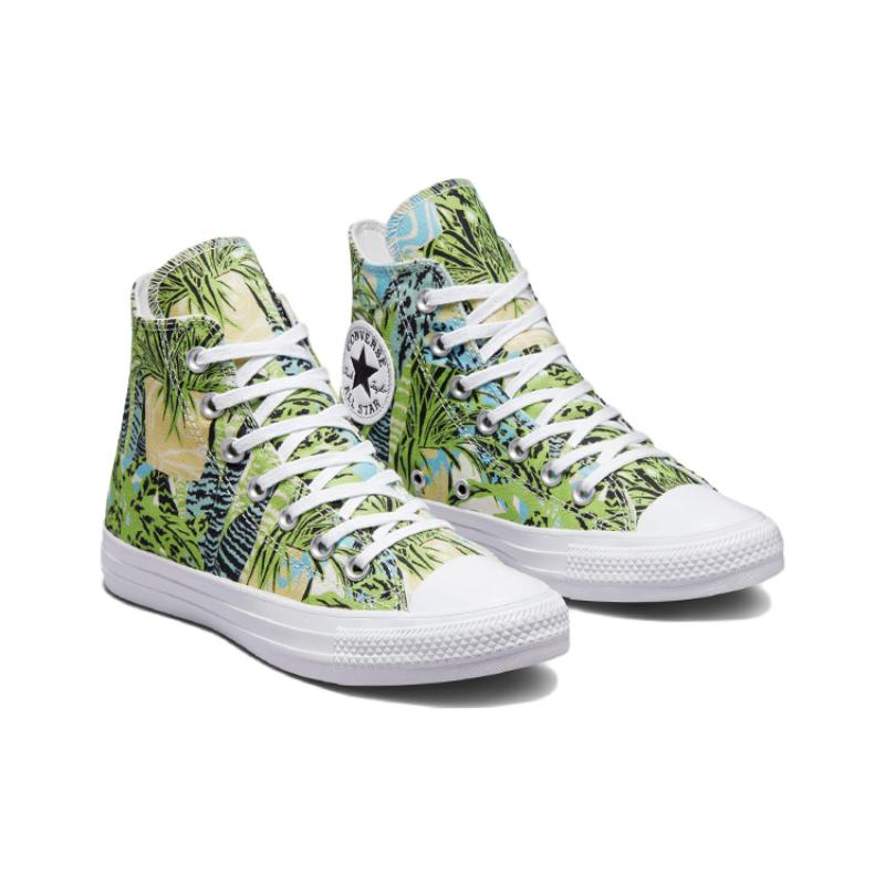 Converse Chuck Taylor All Star Повседневные и Удобные Нескользящие Износостойкие Эспадрильи Хайтопы Женские Травянисто-зеленые