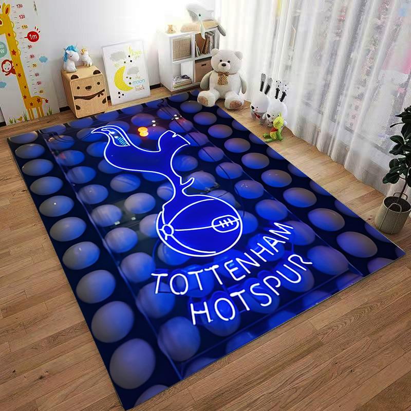 Ковер Tottenham Hotspur Синий Неоновый Стиль для Домашнего Декора Подходит для использования в качестве противоскользящего коврика для гостиной, спальни, диванов
