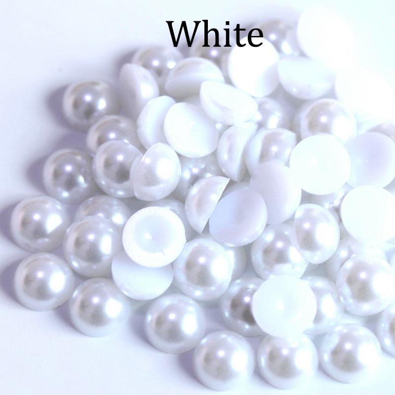2, 3, 4, 5, 6, 8, 10, 12, 14 мм, круглые полубусины с искусственным жемчугом для изготовления ювелирных изделий, женские аксессуары для дизайна ногтей, сделай сам