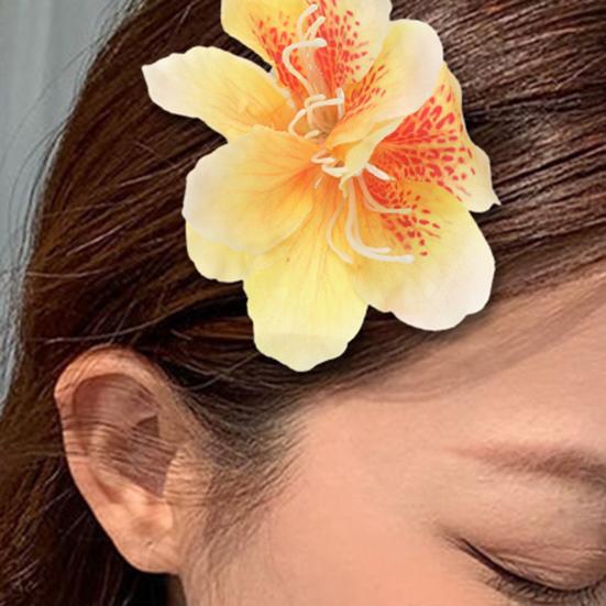 Women Summer Hair Clip Flower Shape Imitation Flower Hair Pin Bohemia Style Bridal Bangs Hair Clip Hair Accessories