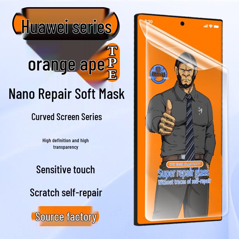 Huawei Mate70Pro Orange Gorilla Hydrogel Film - Curved HD Screen Protector for P70 Nova11