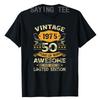 Vintage 1975 Cool 50 Year Old Bday Men Women 50th Birthday T-Shirt Born In 1975 Saying Awesome Tee Top Short Sleeve Blouses Gift